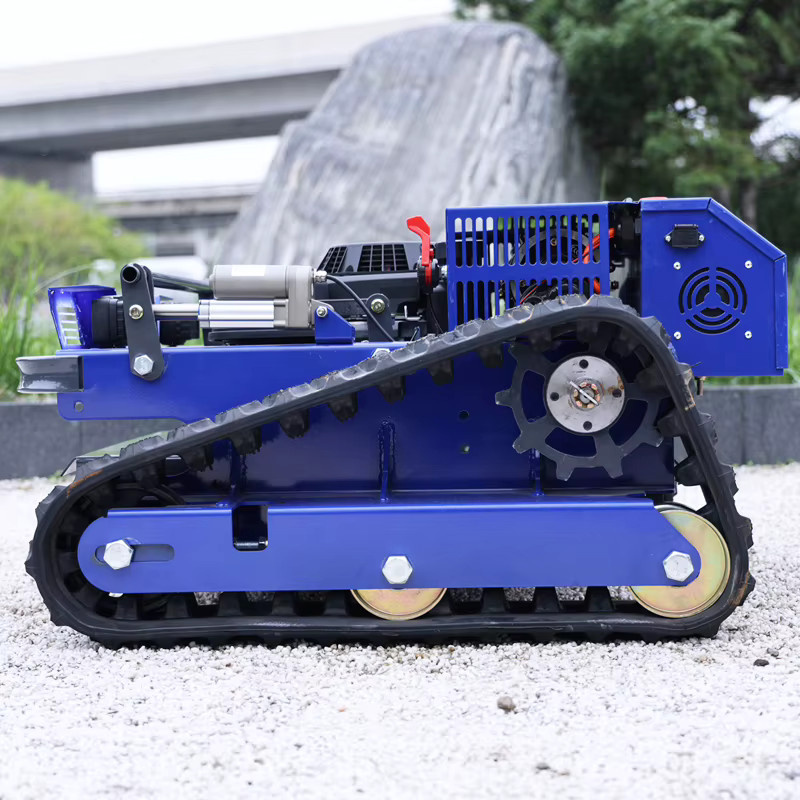 AIWEIYA Ferngesteuerter All-Terrain-Rasenmäher mit Motor in Blau, 550 mm Schnittbreite - Bild 3