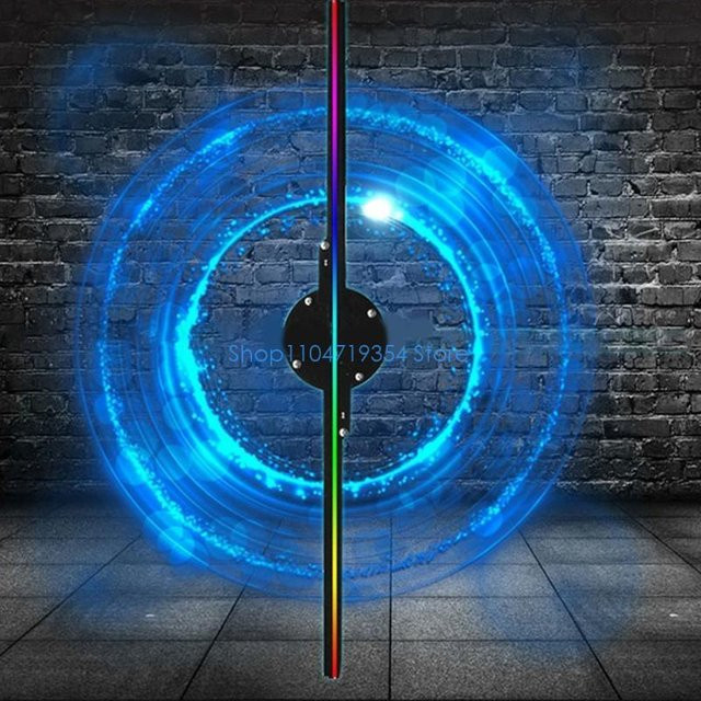 0XLD 3D-Hologramm-Fan-Werbedisplay-Projektor mit 224 LED-Perlen in Schwarz - Bild 1