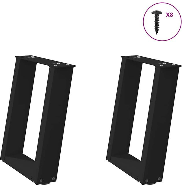 vidaXL Couchtischbeine U-Form aus Stahl in Schwarz, 2 Stück, B: 28 cm, H: 42-43 cm - Bild 3