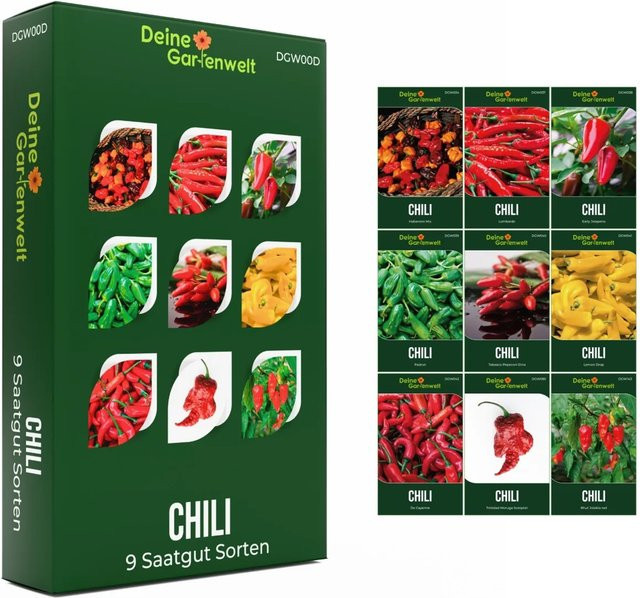 Deine Gartenwelt Chili Samen-Set mit 9 Sorten - Bild 1