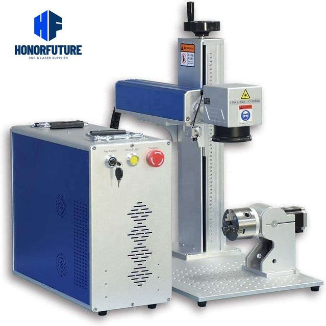 Honorfuture Faserlaserbeschriftungsmaschine mit 20 W Leistung und rotierendem Modul zur Lasergravur von Ringschmuck aus Metall - Bild 1