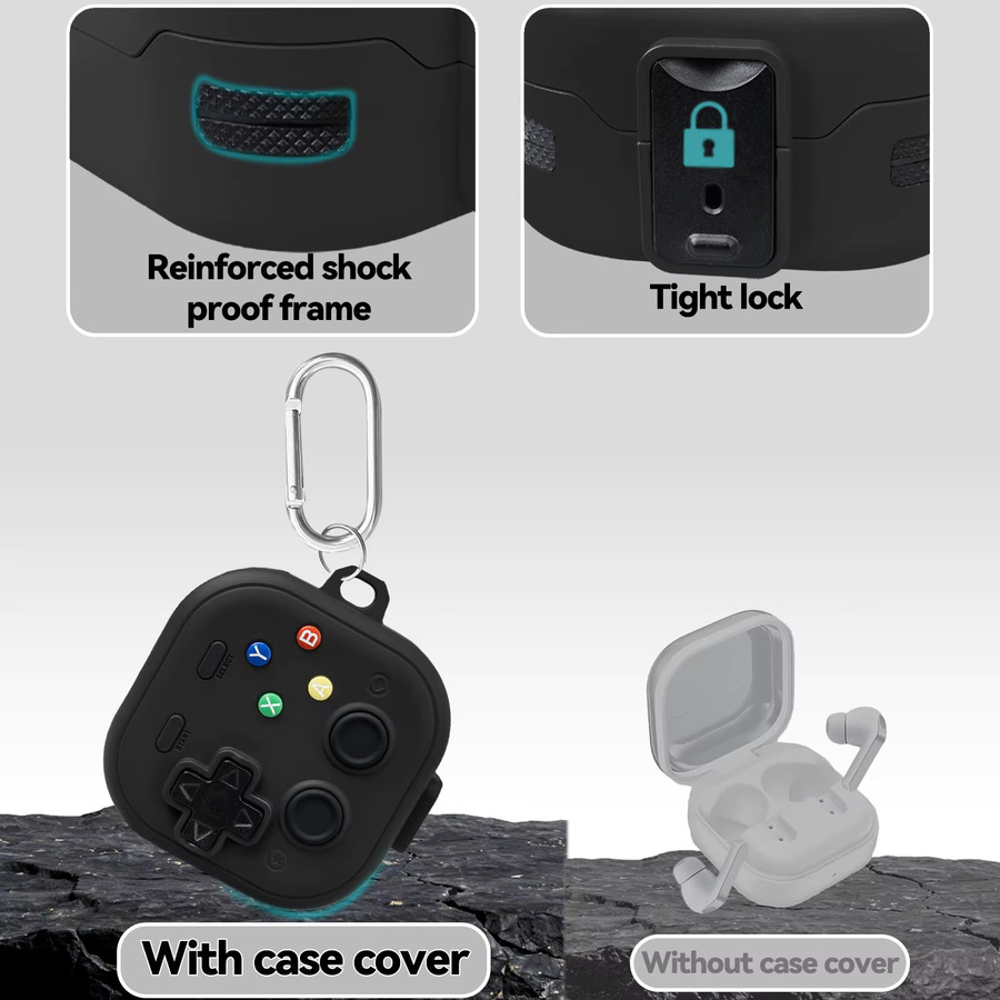 Robuste Schutzhülle mit Clip für Samsung Galaxy Buds 4 und Buds 4 Pro in Schwarz und Grün - Bild 3
