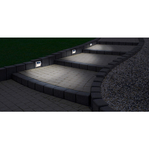 Näve LED-Solar-Außenleuchte 4er-Set in Silber mit warmweißem Licht für Garten und Weg, Höhe: 10 cm, Breite: 8,2 cm - Bild 3