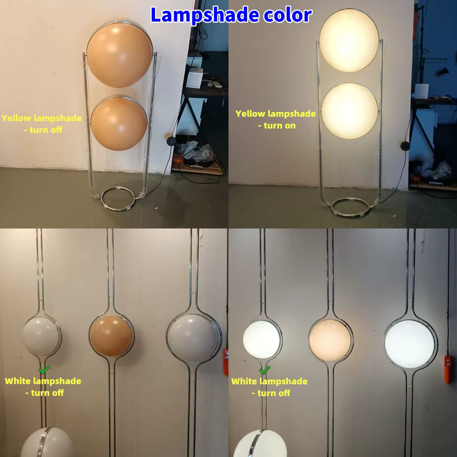Nordic Garrault Delord Stehlampe aus Chrommetall mit weißer Acrylkugel für dein Wohnzimmer - Bild 2
