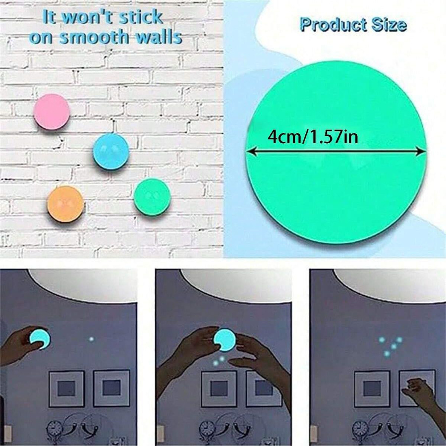 Yiran toy Leuchtet im Dunkeln Klebriger Stressball Sensorisches Fidget Spielzeug 5-teiliges Set - Bild 2