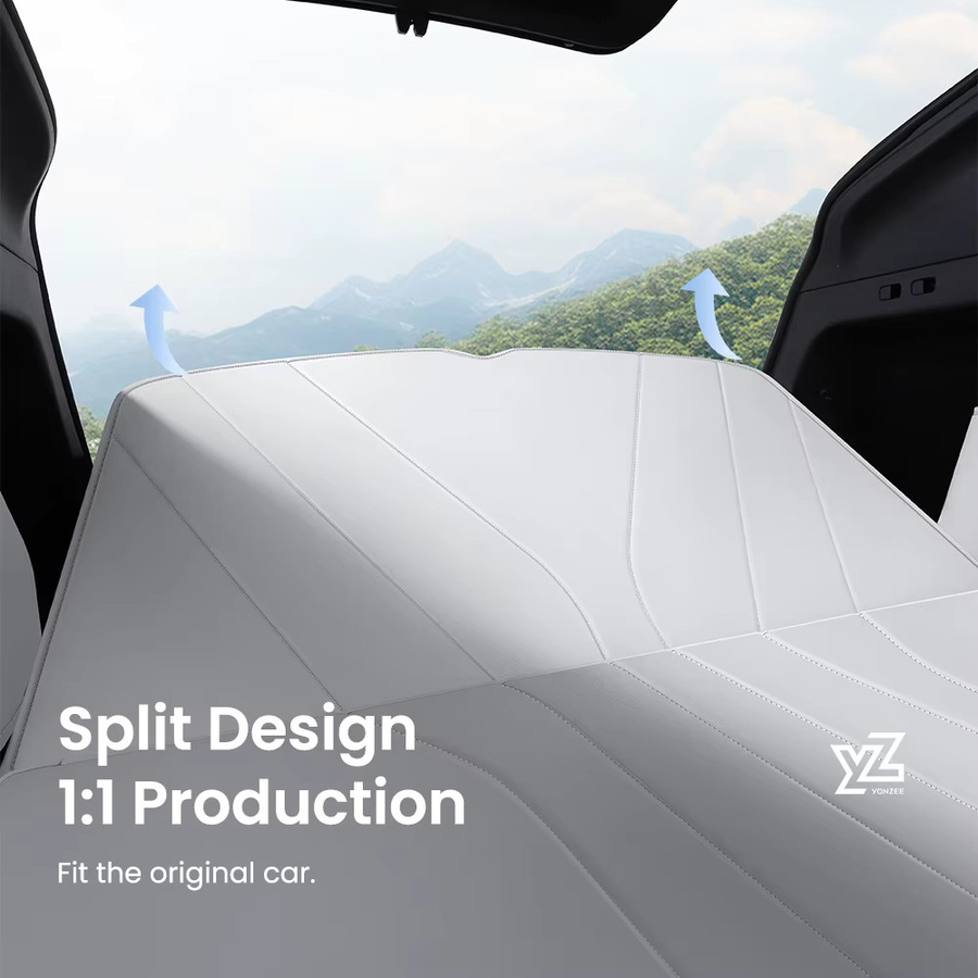 YZ Kofferraummatte aus Leder für Tesla Model Y Juniper 2021-2026, wasserdichte und rutschfeste Bodenmatte in Weiß - Bild 5