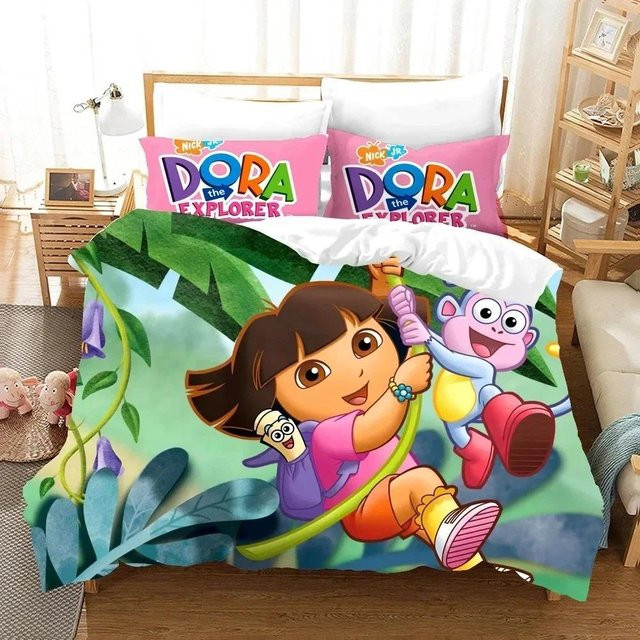 Binchi Outdoor Product Dora Explorer Bettwäsche-Set mit Motiv, Mehrfarbig, B/H: 135 x 200 cm - Bild 1
