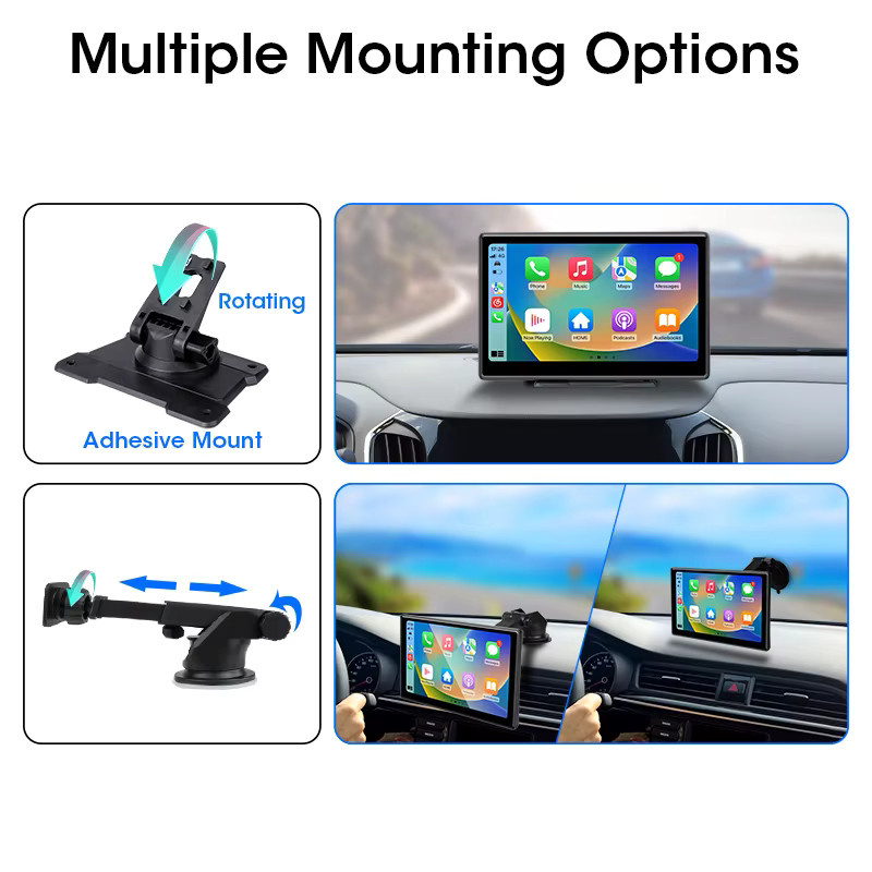 Jansite 10,1 Zoll Dashcam in 4K UHD mit kabellosem CarPlay und Android Auto, Rückfahrkamera und GPS-Navigation, Schwarz - Bild 4