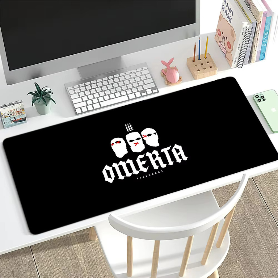 Sänger O-Omerta 47R-Records großes Mauspad in Schwarz für PC und Büro mit rutschfester Gummibasis - Bild 4
