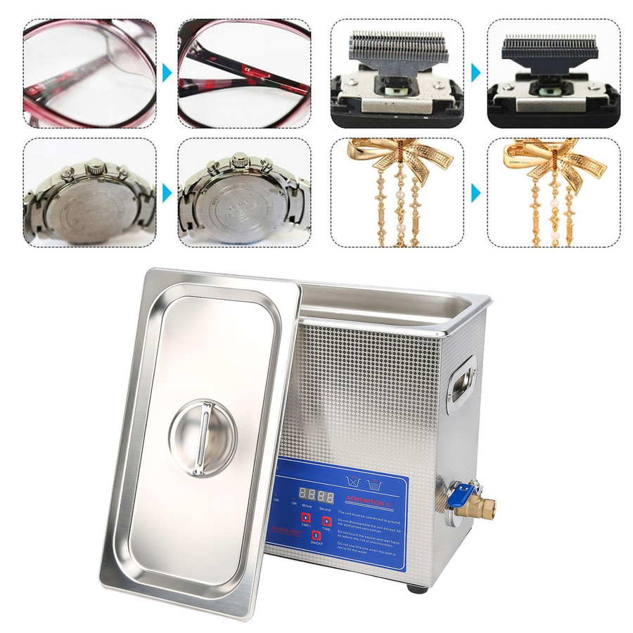 Aimo Digitaler Ultraschallreiniger aus Edelstahl mit Timer und 6L Tank in Silber - Bild 3