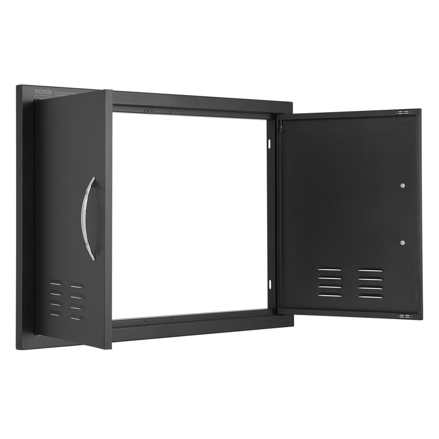 Buying Solutions MB Grillzugangstür für Außenküche in Schwarz, bündig einsetzbare Doppeltür mit Griffen und Lüftungsschlitzen, B/H: 76,2 x 53,3 cm - Bild 5