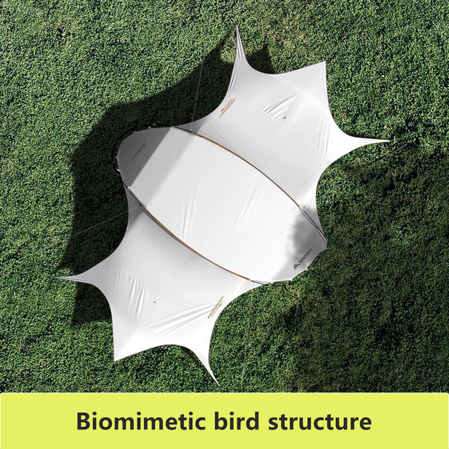 BISINNA Camping-Plane aus Polyester mit schwarzer Beschichtung, UV- und regenbeständiger Sonnenschutz für Garten und Strand - Bild 5