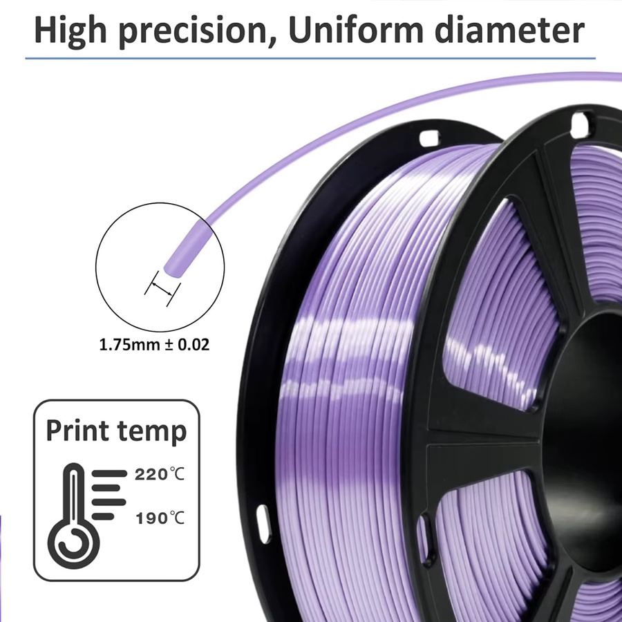 3D Maliang PLA Seide Filament Hellpurpurrot 1,75mm für FDM 3D-Drucker - Bild 4