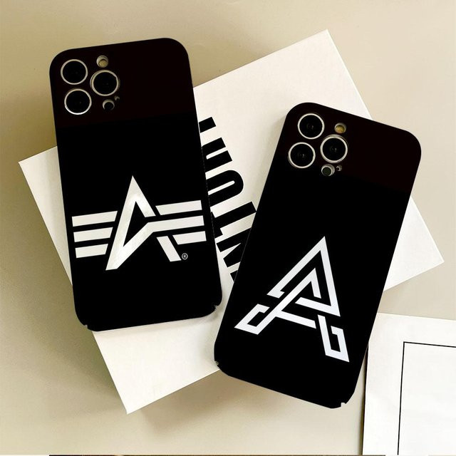 Alpha Industries Handyhülle Jacke Design für iPhone 16 15 14 13 12 11 Pro Max Mini in Schwarz - Bild 1