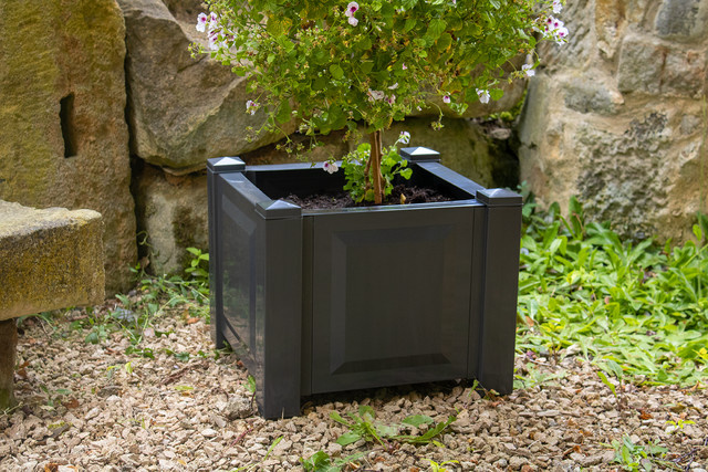 KHW Pflanzkasten quadratisch in Anthrazit für Kübelpflanzen - Bild 1