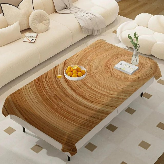 Waschbare rechteckige Tischdecke von Beau Maison in Braun mit Grafikdesign, B/B: 100 x 145 cm - Bild 1