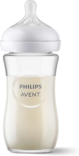 Philips Avent SCY933/01 Responsive Natural Glasflasche, transparent, 240 ml, BPA-frei - Bild 1