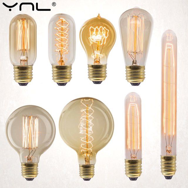 YNL Retro Edison Glühbirne E27 Vintage Filament Glühlampe 40W - Bild 1