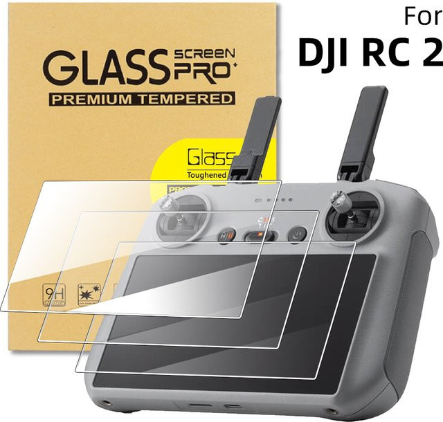 DJI Displayschutzfolie aus gehärtetem Glas für DJI Mini 4 Pro RC 2 Fernbedienung, transparent und kratzfest - Bild 1