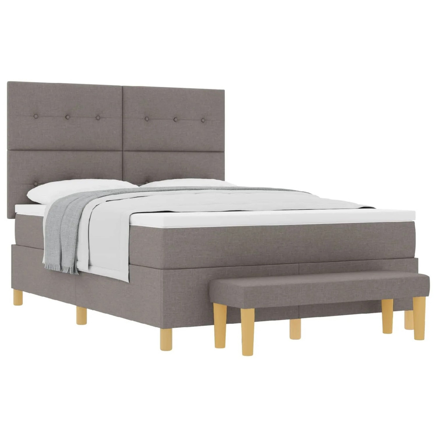 vidaXL Boxspringbett Taupe mit Matratze und Kopfteil B/T/H: 160 x 200 x 128 cm - Bild 2