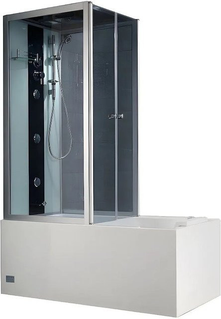 Vente-unique Duschbadewanne Daria rechteckig in Grau und Weiß, Breite: 150 cm - Bild 1