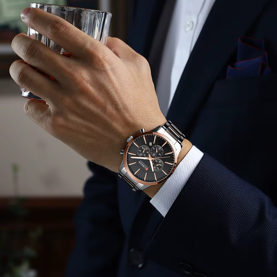 CURREN Chronograph, Quarz, Edelstahl, Bicolor, Herren - Bild 6