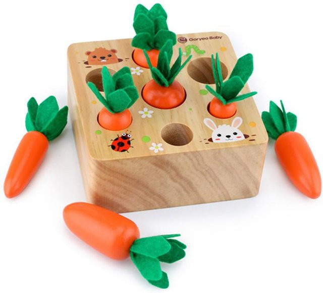 Linyi toy Montessori Zieh-Karotte aus Holz bunt - Bild 1