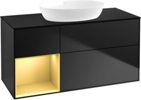V&B Waschtischunterschrank Finion in Schwarz lackiert, Breite: 120 cm, Tiefe: 50,1 cm, Höhe: 50,1 cm - Bild 1