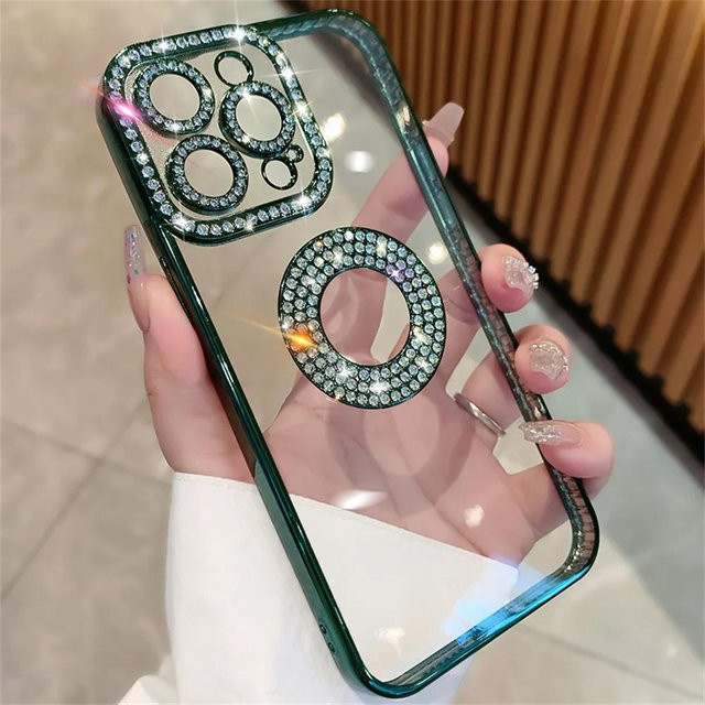 Luxus Diamant Glitzer Schutzhülle für Apple iPhone 15 14 13 12 11 Pro Max Plus in Transparent - Bild 1
