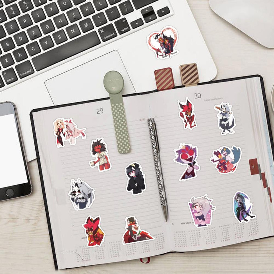 Helluva Boss Anime Graffiti Aufkleber Set, wasserfeste DIY Sticker in Multicolour für Notizbücher, Gitarren und Skateboards - Bild 3