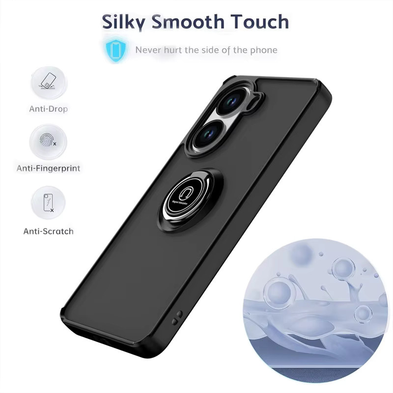 Xiaomi Panzerhülle für Poco X8 Pro Max X7 X6 F8 Ultra F7 M8 M7 Pro Redmi Turbo 5Max mit magnetischem Ringhalter, mattiert und durchscheinend, Blau oder Schwarz - Bild 4