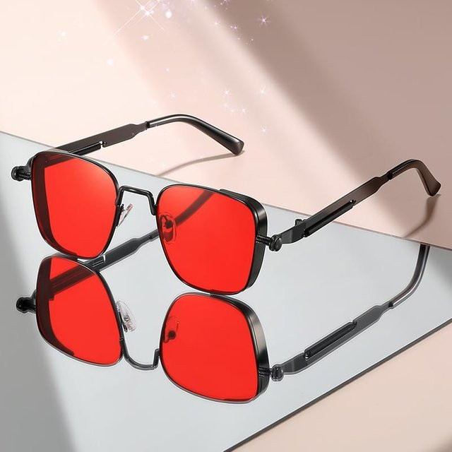 Yiran glasses Sonnenbrille, Metall, Vollrand, square, Unisex, red - Bild 1