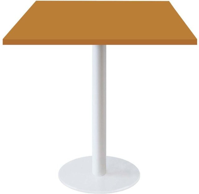 RestooTab Tisch Rome quadratisch in Weiß und Senfgelb B/T/H: 70 x 70 x 75 cm - Bild 1