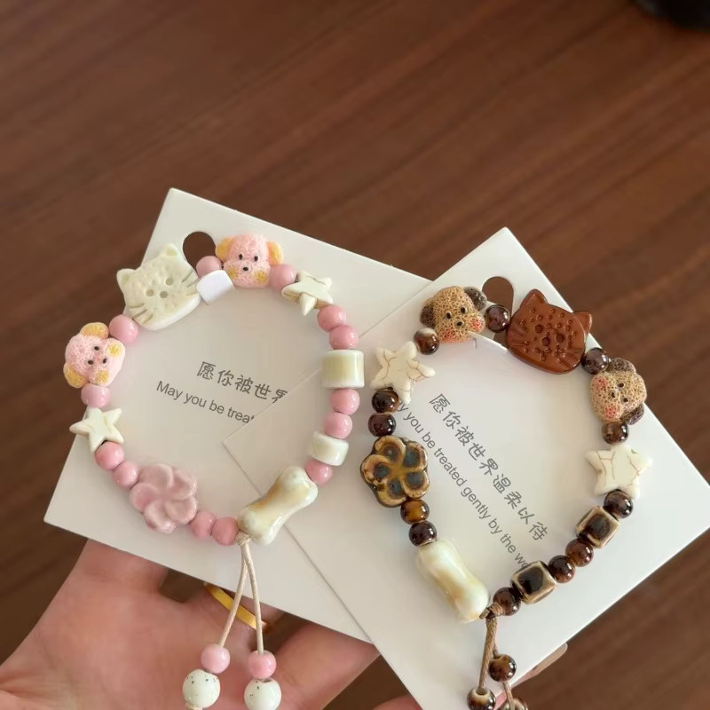 Armband Keramik, Cartoon-Paar und beste Freundin, Unisex - Bild 2