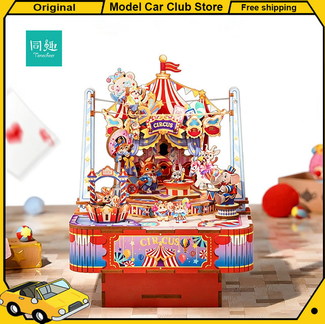 Tonecheer Zootopia Crazy Circus Spieluhr Blöcke Diorama Modellbausatz, 3D Holzpuzzle - Bild 1