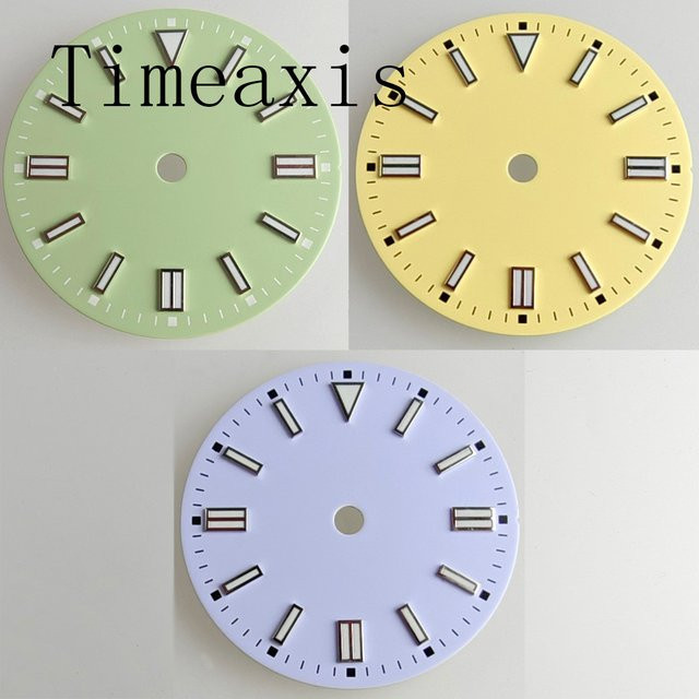Timeaxis Zifferblatt, 28,5 mm, Grün, Gelb, Lila - Bild 1