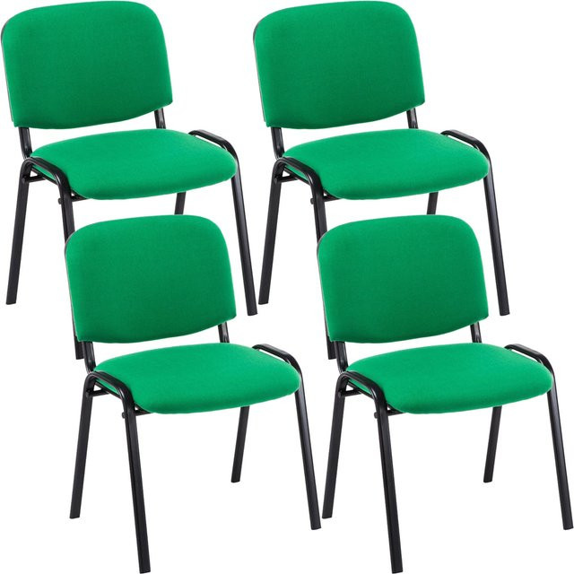 CLP 4er Set Besucherstuhl Ken aus Stoff mit robustem Metallgestell, stapelbare Polsterstühle mit Rückenlehne - Bild 1