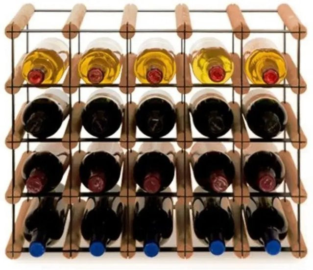 PROREGAL Modulares Weinregal Vinotega Mod aus massivem Kiefernholz, Braun geölt, H x B x T: 42,5 x 52,5 x 24,5 cm - Bild 1
