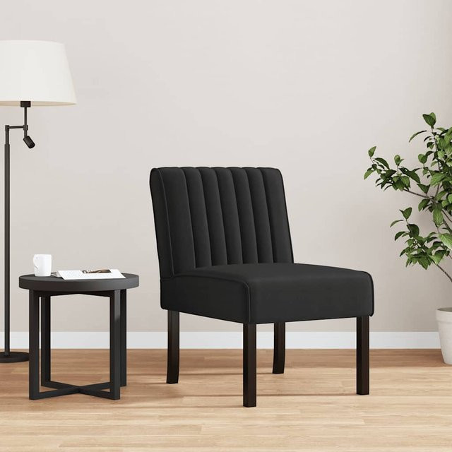vidaXL Polsterstuhl in Schwarz mit Samtbezug und Holzrahmen, B/T/H: 48 x 42 x 64 cm - Bild 2