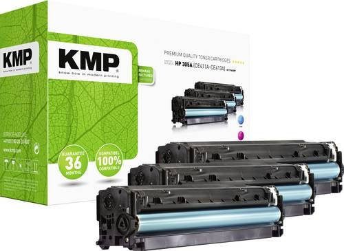 KMP Toner Kombi-Pack kompatibel mit HP 305A CE411A CE412A CE413A in Cyan, Magenta und Gelb - Bild 1