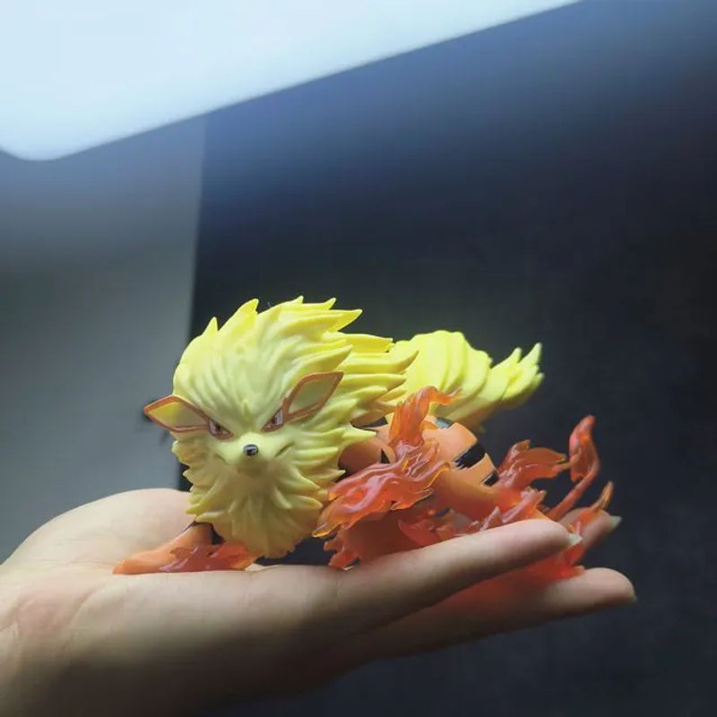 Bandai Pokemon Anime Figur Arcanine und Growlithe Modell in Orange aus Kunststoff als dekorative Sammelfigur für Kinder - Bild 1