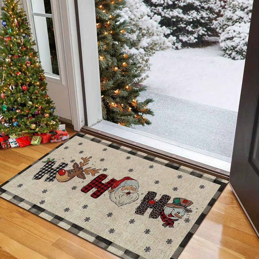 VIKAMA Weihnachts Teppich mit niedlichem Cartoon-Design als Fußmatte für Wohnzimmer, Schlafzimmer und Außenbereich - Bild 5