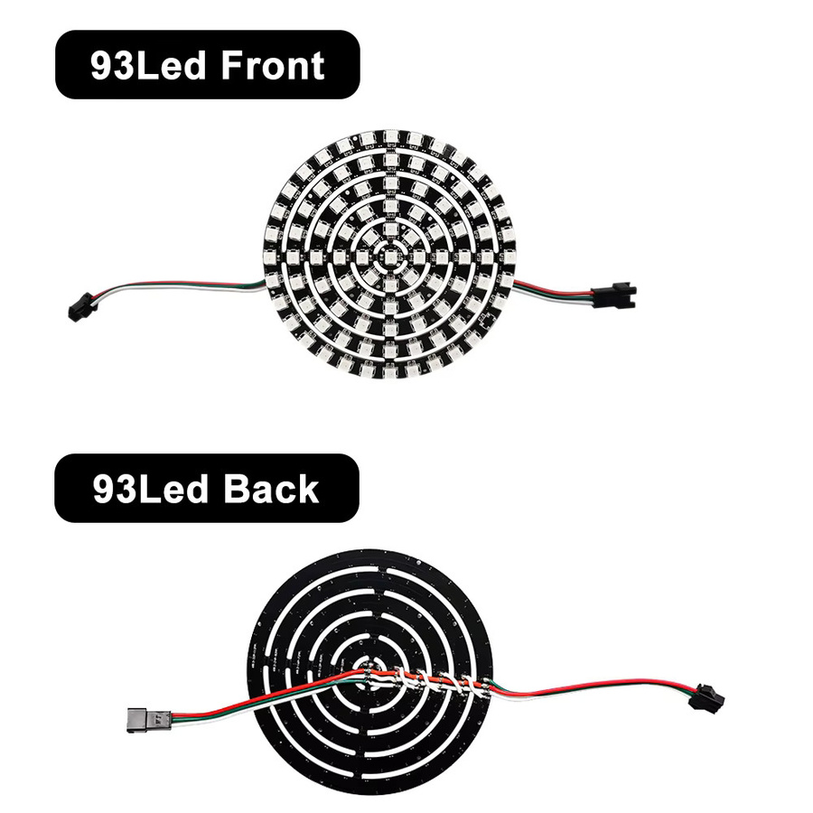 FUNZENXIN WS2812B LED-Ring Kit mit 17-Tasten-Musik-RF-Controller, individuell adressierbare RGB LEDs, rund, Multicolor, DC5V Modul - Bild 3