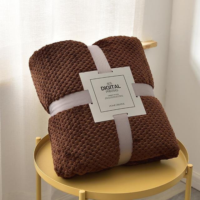 Yiran Furniture Fleece-Decke aus Korallen-Fleece in Kaffeebraun, B/B: 100 x 150 cm - Bild 1
