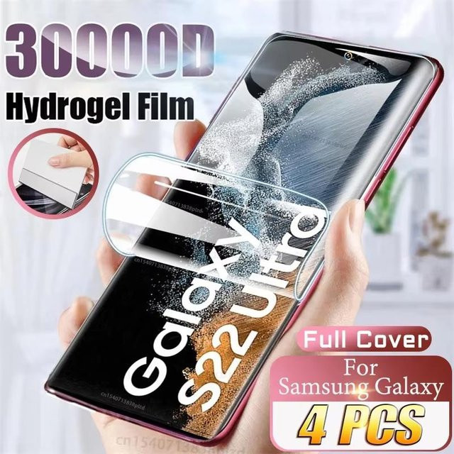 4 Stück Hydrogel-Displayschutzfolien für Samsung Galaxy S20 S21 S22 S23 S24 S25 S26 Ultra und S23 FE S24 Plus, transparente Vollabdeckung - Bild 1