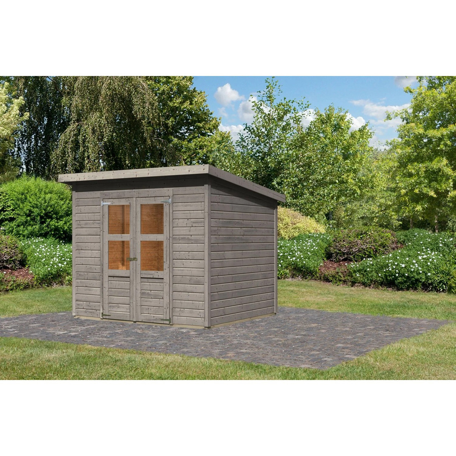 Karibu Holz-Gartenhaus mit Pultdach, grundiert, B/T: 242 x 214 cm - Bild 2