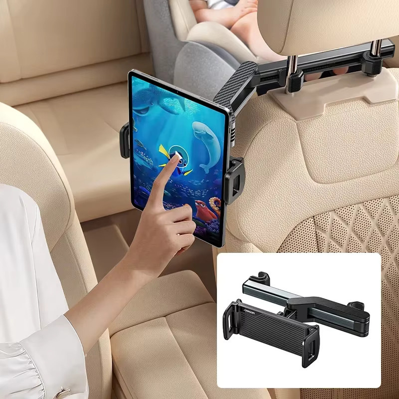 Worldmuma Tablet-Halterung für die Kopfstütze im Auto, kompatibel mit Tablets und Mobiltelefonen, Schwarz - Bild 2