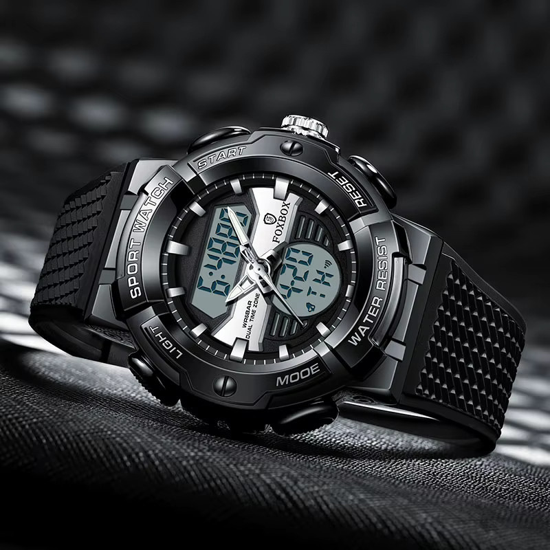 FOXBOX Chronograph Digitaluhr, Quarz, Schwarz, Herren - Bild 2