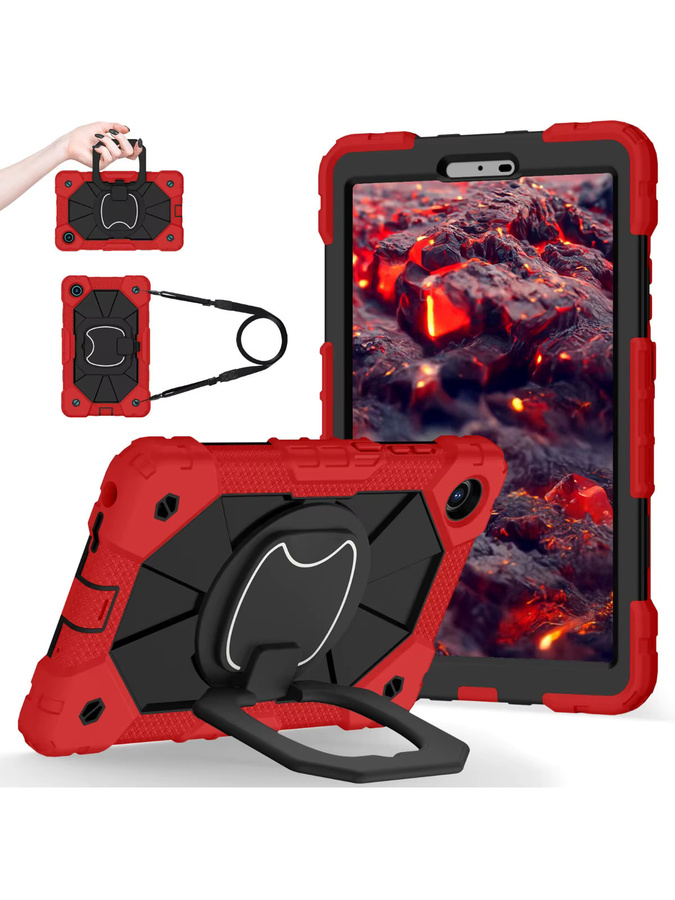 Stoßfeste und kindersichere Hülle für Lenovo Tab One 8,7 Zoll K9 TB305FU 2022 mit Griffgurt und Schultergurt in Schwarz, Orange oder Rot - Bild 6