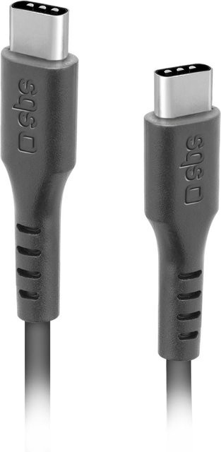 SBS USB-C auf USB-C Daten- und Ladekabel, Schwarz, Länge: 3 m - Bild 1